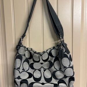 Coach Black and Gray Hobo Bag